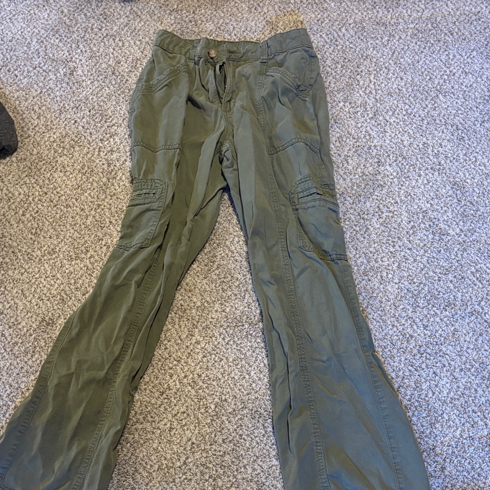 Olive Green Cargo Jogger Pants